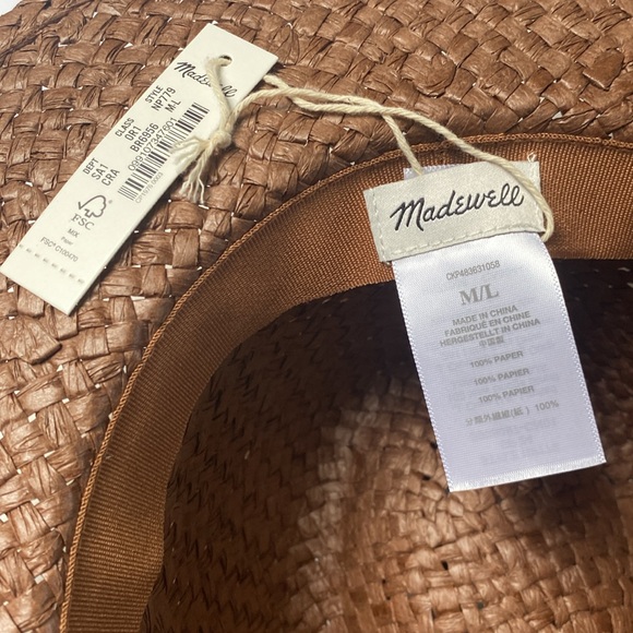 Madewell Brown Straw Hat NWT - Picture 3 of 3